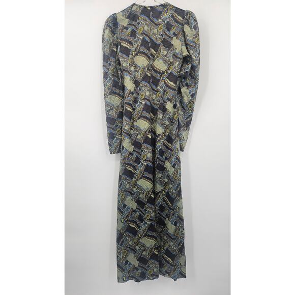 Ganni Green and Blue Midi Dress - Picture 10 of 14